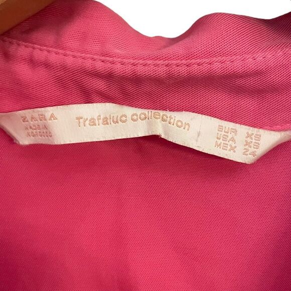 Zara Pink Lyocell Button Down Relax Oversized Midi Shirt Dress Pockets Size XS - Picture 6 of 8